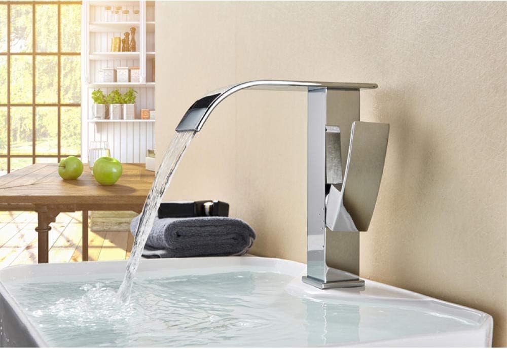 Robinet de salle de bain cascade en laiton chromé durable et robuste