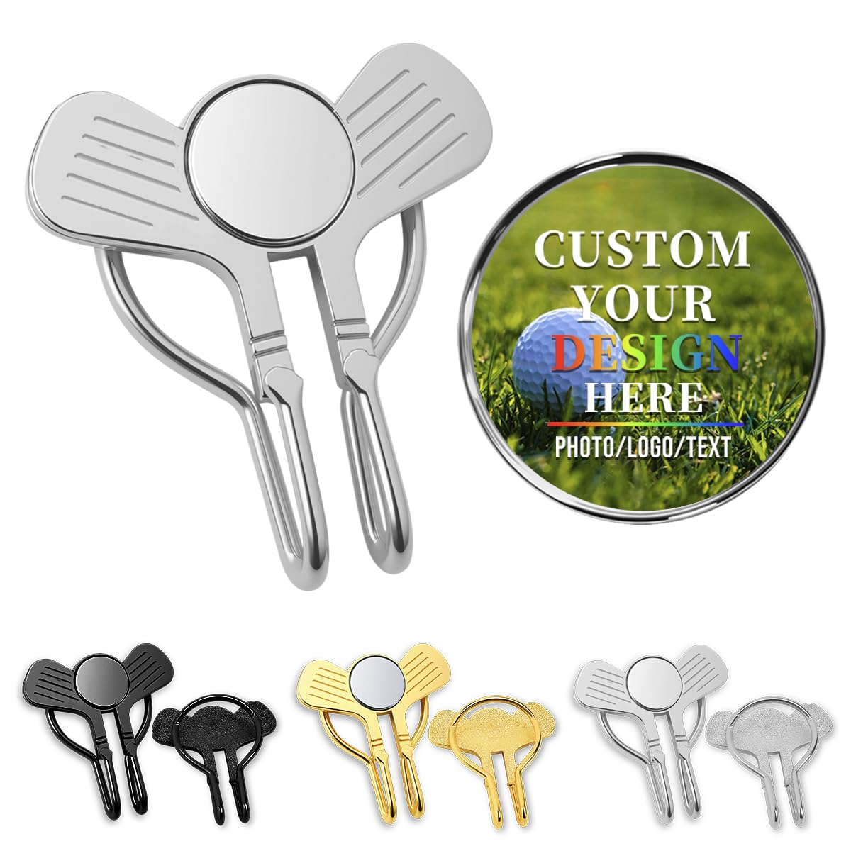 ZENTEE Personalised Golf Ball Markers Hat Clip, Custom Magnetic Ball Markers, Golf Accessories Gift for Golfers (Style2)