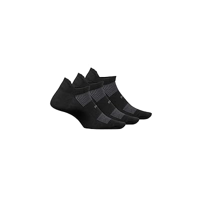 Feetures High Performance Ultra Light No Show Tab 3 Pair Pack No Show Socks Shoes Black