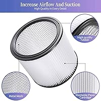 Vista 4 de 90304 Replacement Filters for Shop Vac Filters 90304, 90350, 90333 Wet Dry Vac Filter, fits Most 5 Gallon Up WetDry Vacuum Cleaners 2 Pakc