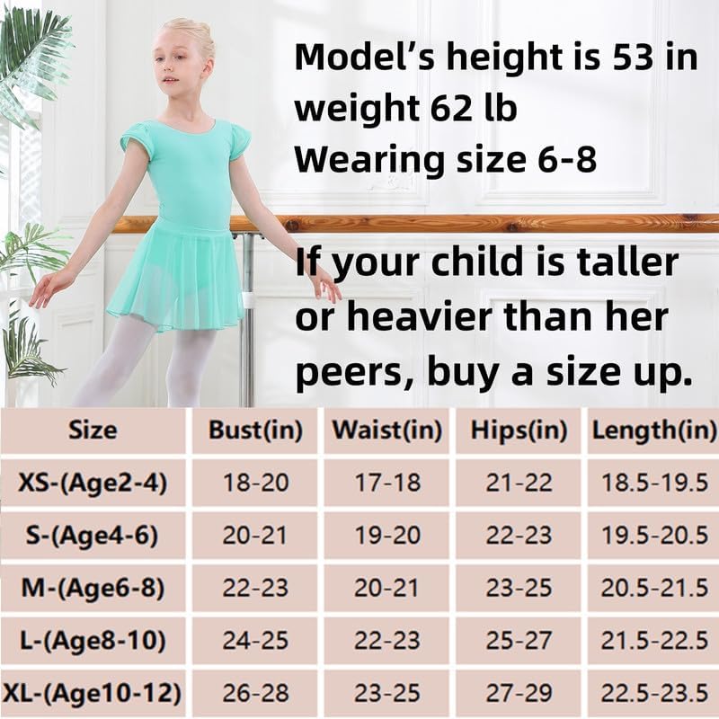 Vista 6 de DIPUG Leotardos de ballet para niñas, combo de leotardo de baile extraíble para niñas pequeñas