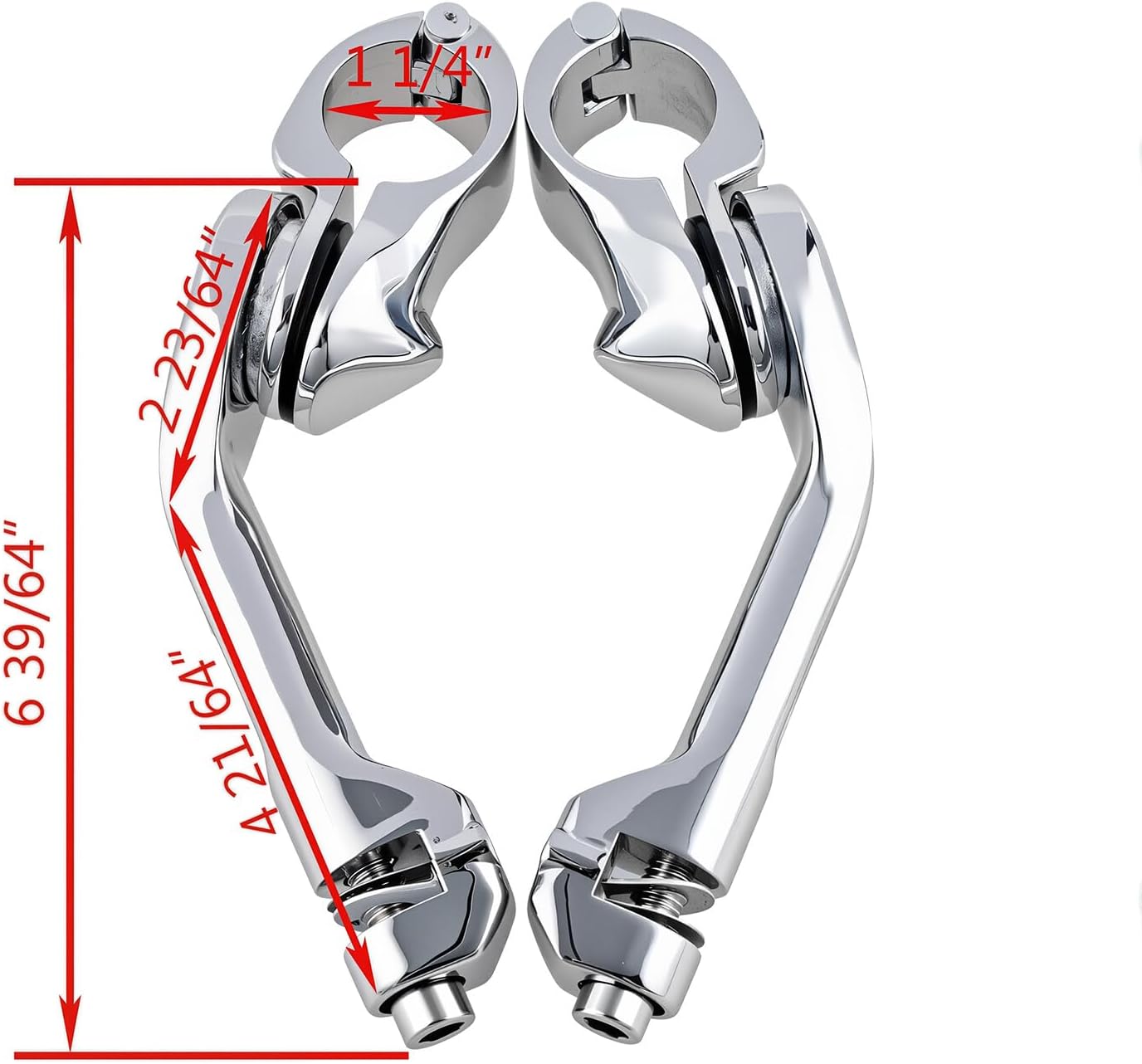 Motorcycle Mount Clamp Highway Foot Pegs Short Angled Adjustable Footrest Bracket Set For Suzuki Honda Harley Davidson Engine Guards
