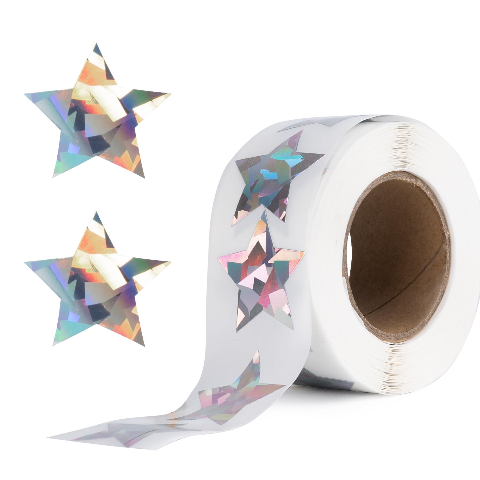 500 Pcs Star Stickers, 2.5cm Self Adhesive Sparkly Motivational Reward Stickers for Children Teacher Party - Silver