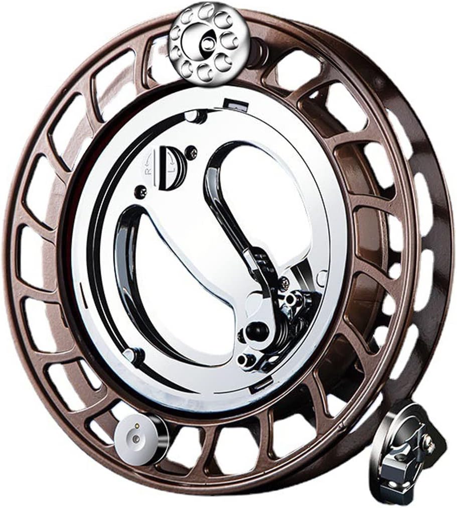 Alloy Kite Reel, Large Adult Anti-Reverse, Winding Reel Grip Wheel Handle with Brake, Professional Outdoor Kite Accessories (Color : Gold, Size : 28cm/11.0") (Brown 28cm/11.0")