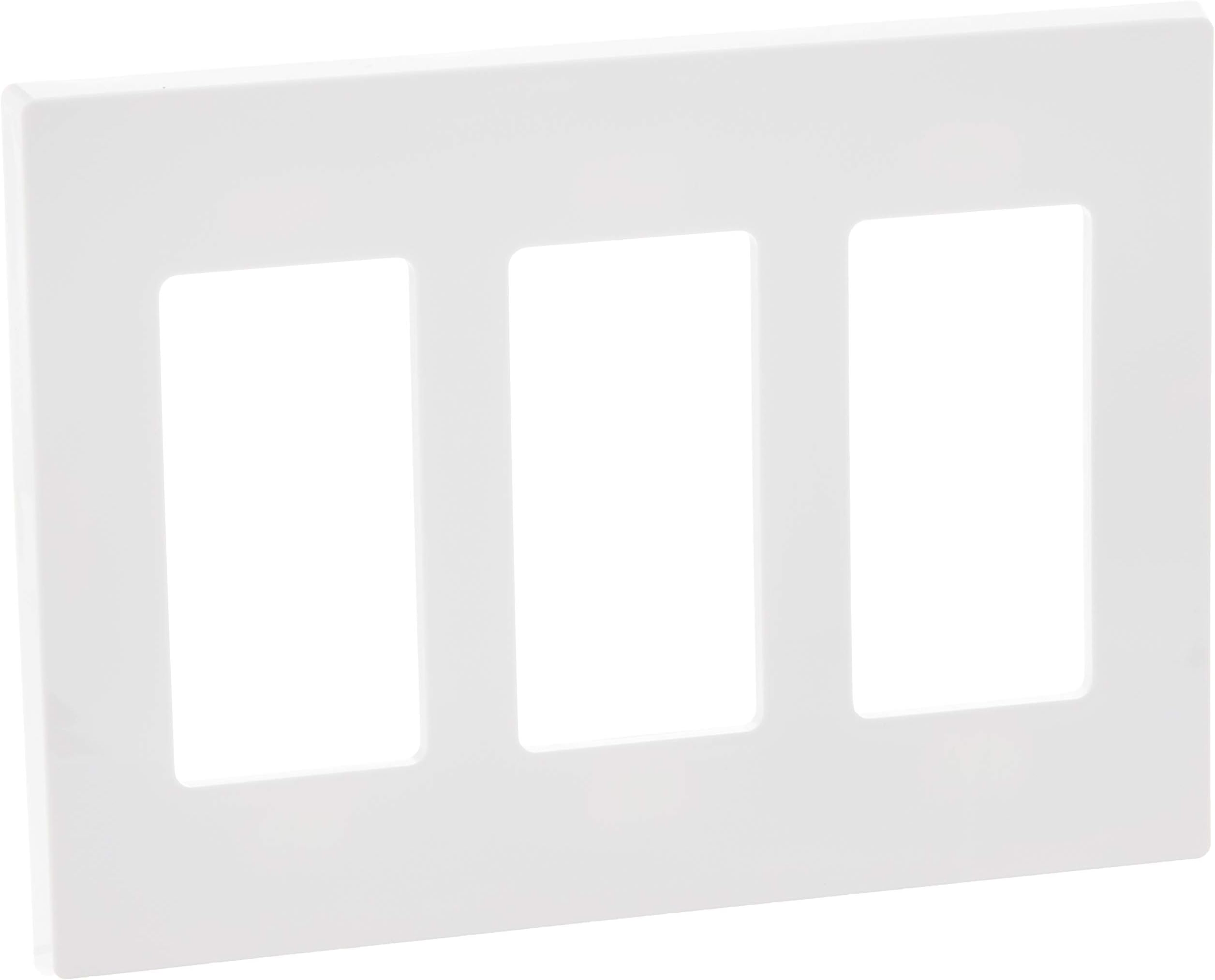 3-Gang Decora Plus Wallplate Screwless Snap-On Mount, 80311-SW, White