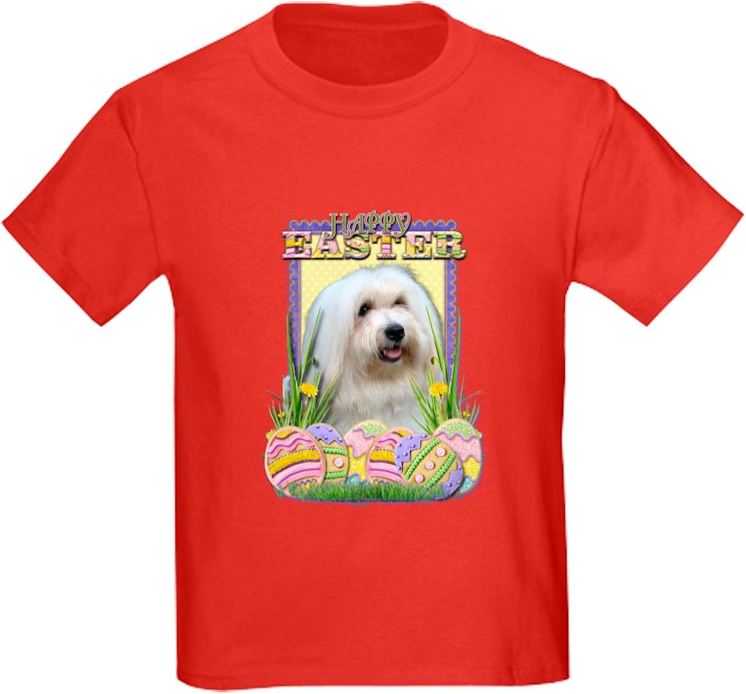 CafePress Easter Egg Cookies Tulear Kids Dark T Shirt Kids Dark Cotton T-Shirt