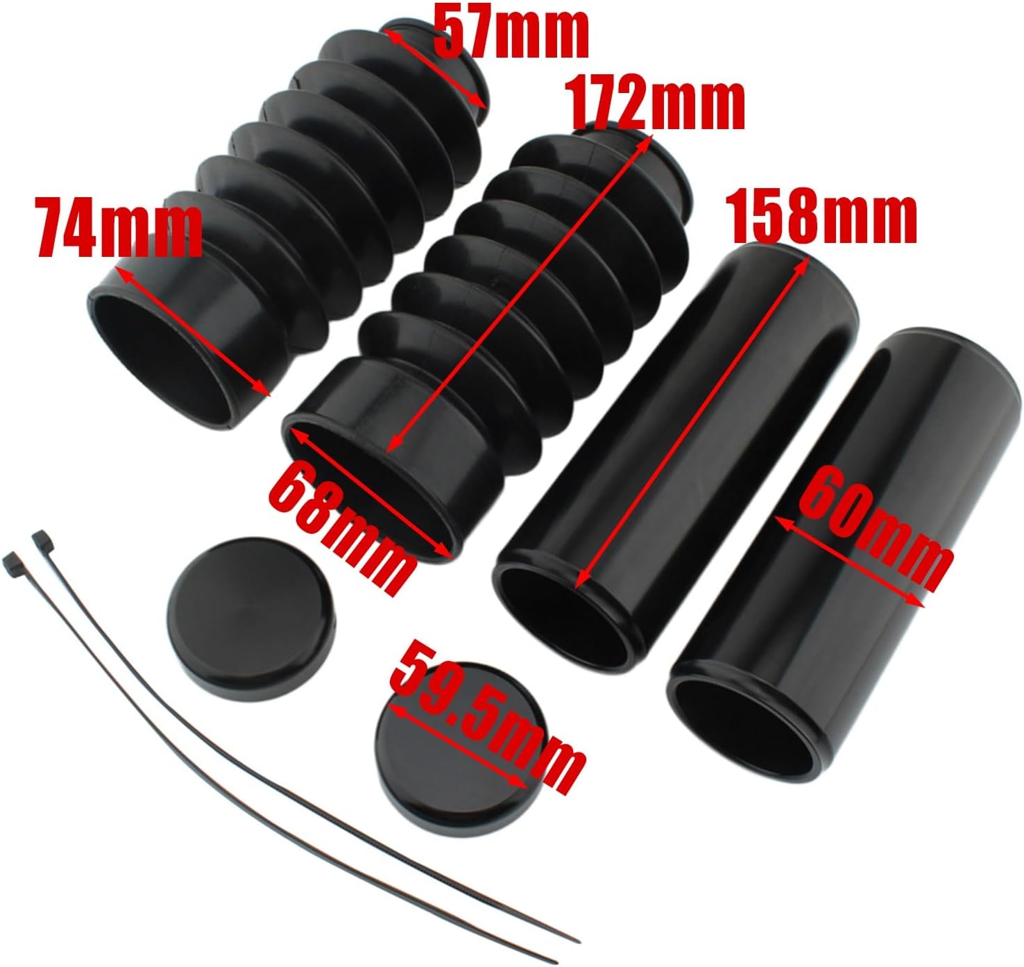 6PCS Aluminum Front Upper Lower Fork Cover Boot Set Compatible with Harley Softail Street Bob and Low Rider FXBB FXBBS 2018-2024 (Except Low Rider S)