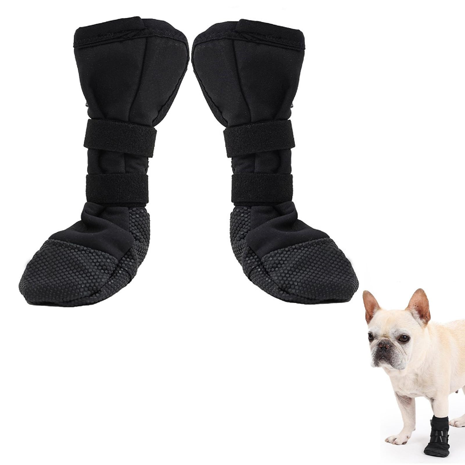 Dog Boots for Injured Paws Waterproof Paw Protector for Rainy Winter Snow Puppy Shoes with Reflective Strip Dual Adjustable Washable Non-Slip Walking Boots for Small Medium Large Dogs (Large)
