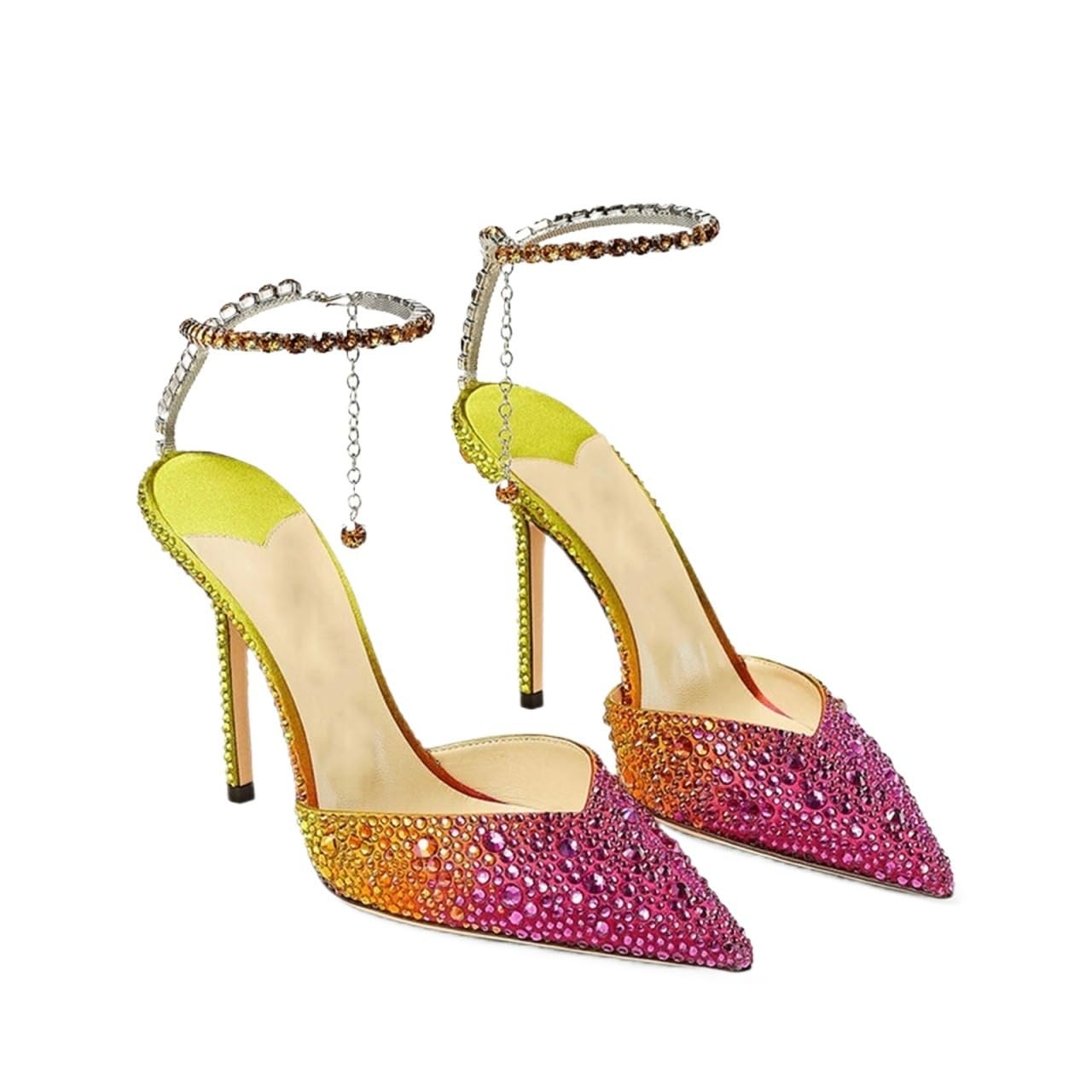 Sandales talons hauts strass avec bout ouvert et semelle stable - 3