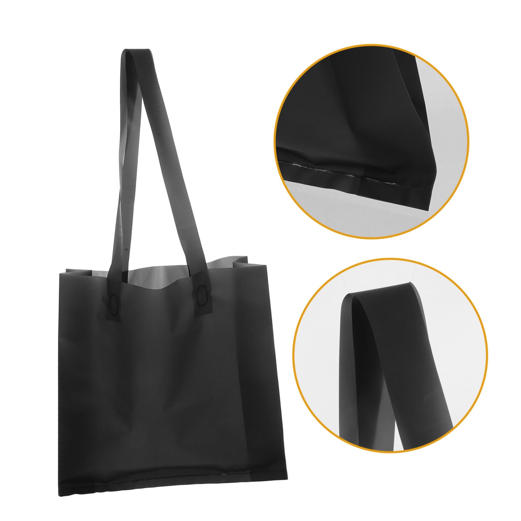 Homoyoyo Bolsa de Compras Reutilizable para Tienda de Ropa, Pe Esmerilado, 50 Piezas, Negro, Asas de Hombro Cómodas para Embalaje