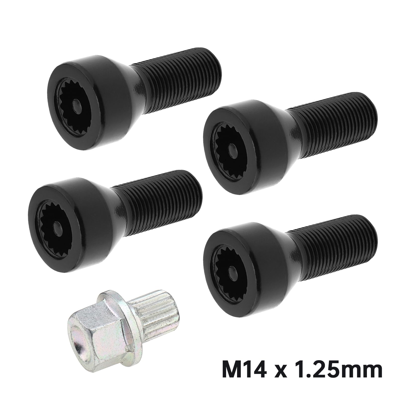 Juego 5 Llave Maestra EPathChina Juego De 5 Tuercas De Rueda 36136786191 M14 X 1,25 Mm Para BMW Mini, I3 I8 M2 M4 F80 X2 X4 X6 Con Llave Maestra, Cerraduras Antirrobo
