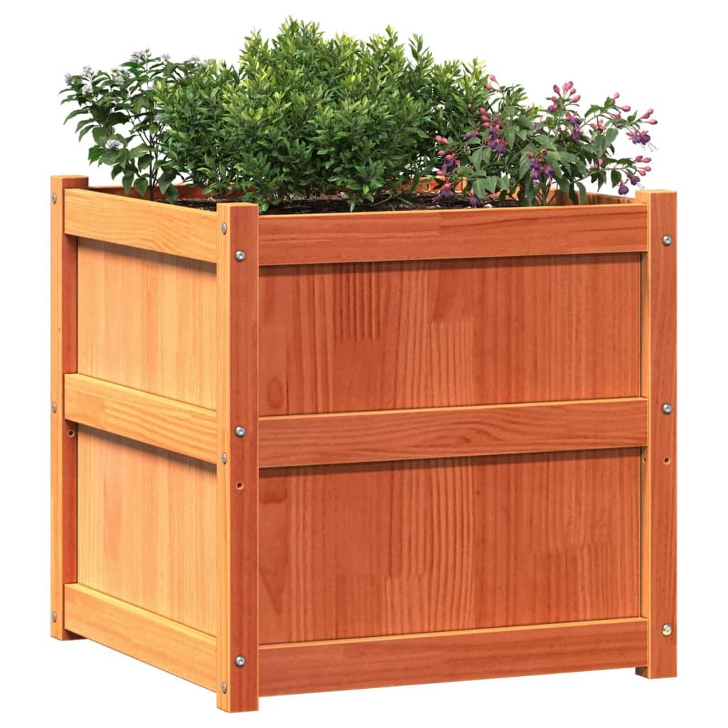 Jardineras Exterior Grandes 60x60x60 cm, Macetero Grande, Maceteros de Madera para Plantas, Jardinera de Madera para Jardín Balcón o Terraza Marrón Pino