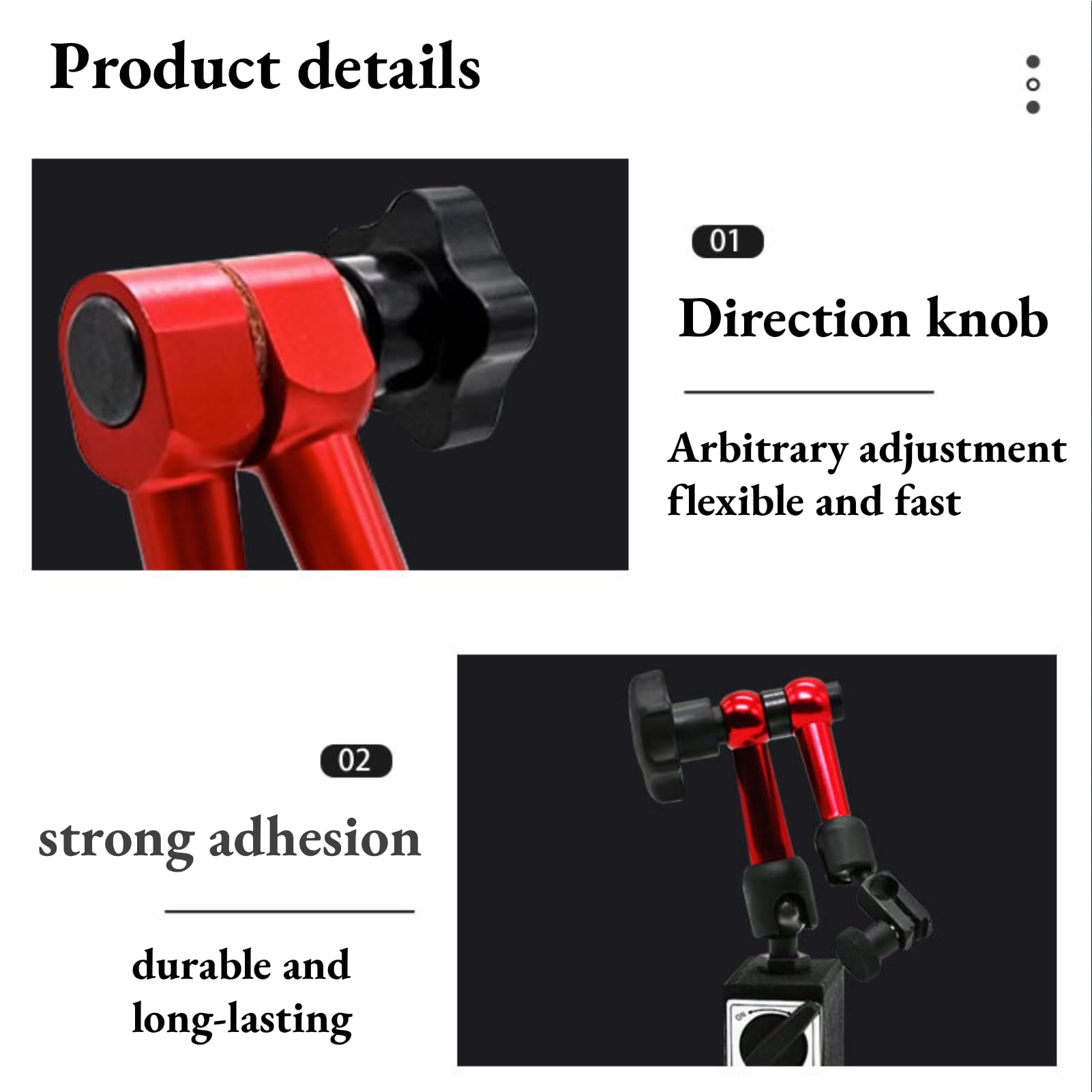 Indicatore a Quadrante con Indicatore di Test a Quadrante Magnetico con Base Magnetica, Supporto per Indicatore Noga Base del Calibro Supporto per Supporto Flessibile Leva