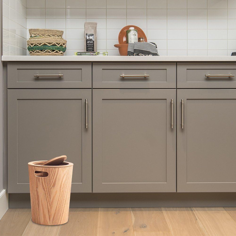 Pattumiera Cucina in Legno con Coperchio Basculante Pattumiera in Legno Cestino Decorativo per Rifiuti Cestino Cucina per Hotel Bagno Ufficio