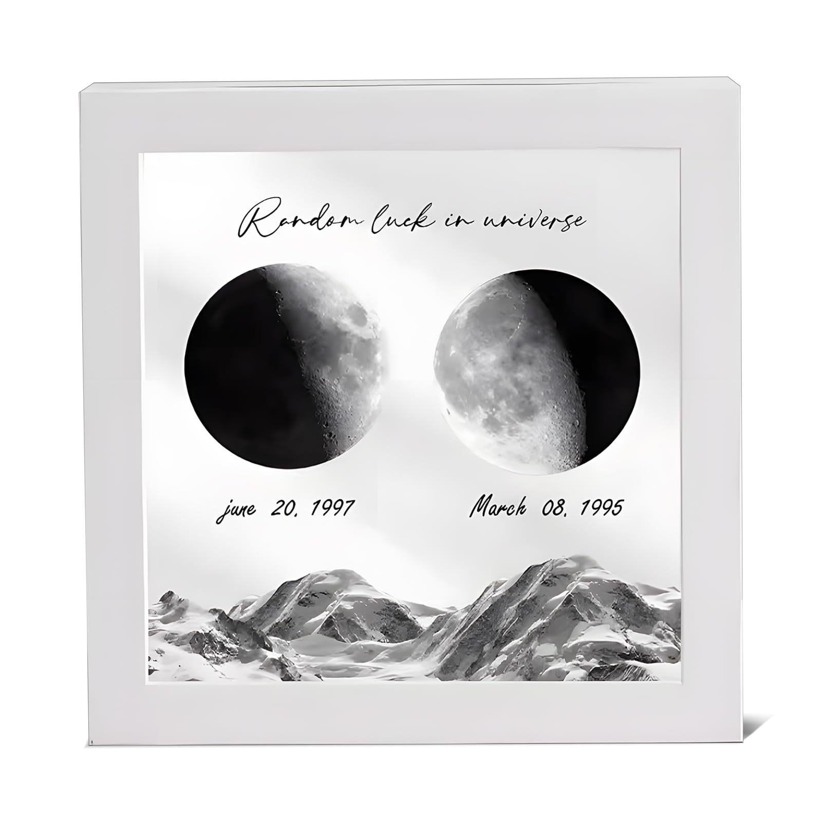 YIWEI Customized Moon Based Your Birth Date Personalized Moon Wall Decor for Bedroon Gift for Weddings, Couple Home Decor（custom-02）