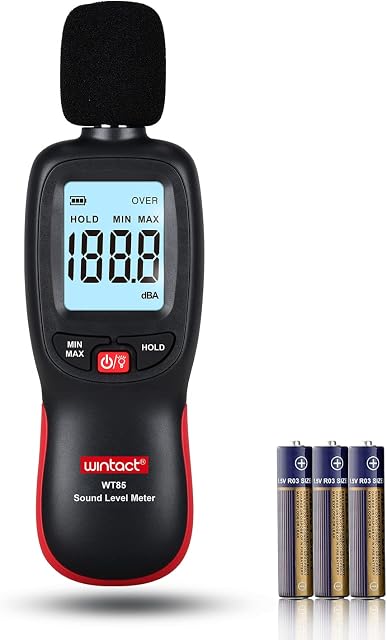 Wintact Decibel Meter 30 to 130dBA, Digital Sound Noise Level Reader Tester Portable with Calibration for Classroom Home, School, Outdoor, Ambient