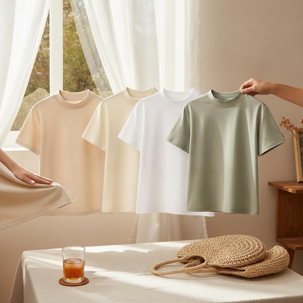 Camiseta Mujer Algodón con Acabado Antipilling y Silueta Oversize para y Uso Básico Diario Acuada para Salidas Informales y Trabajo Ligera