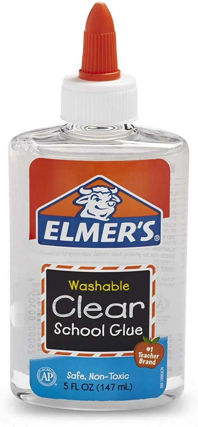 Elmer's Liquid School Glue, Clear, Washable, 5 Ounces, 2 Count