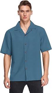 White Hawaiian Shirt for Men Short Sleeve Holiday Shirts for Honeymoon Essentials