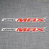 2Pcs Vortec Max High Output Emblems Door Badges Decal Nameplate Compatible with Silverado (Chrome Red)