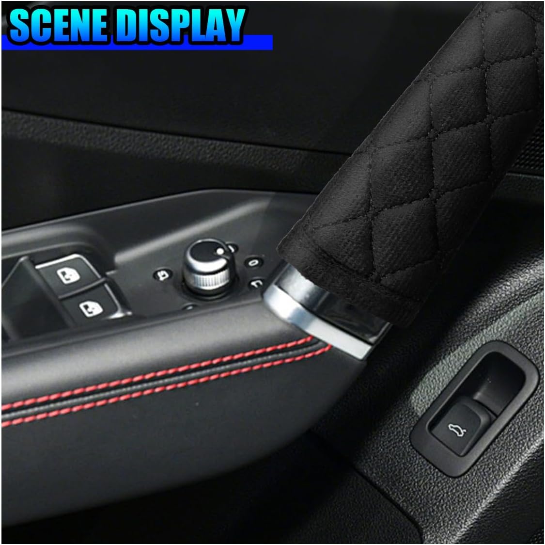 2PCS Car Grab Handle Cover, Car Inside Door Handle Protector (Black) image 3