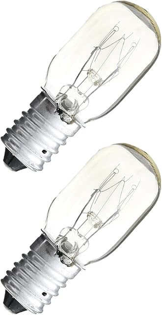 Masterpart 2 Pack Fridge Lamp Bulb E14 15W Tubular Light Appliance Small Screw SES 1000 hrs