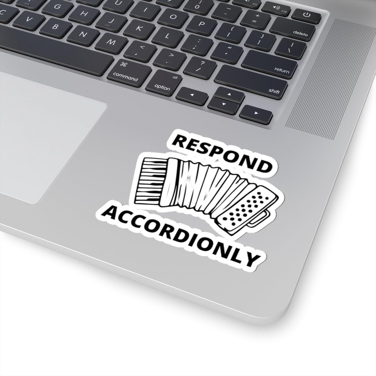 Accordion Musician Sticker - 'Accordionly' Vinyl Decal for Band Directors, Polka Enthusiasts, Clever Gifts