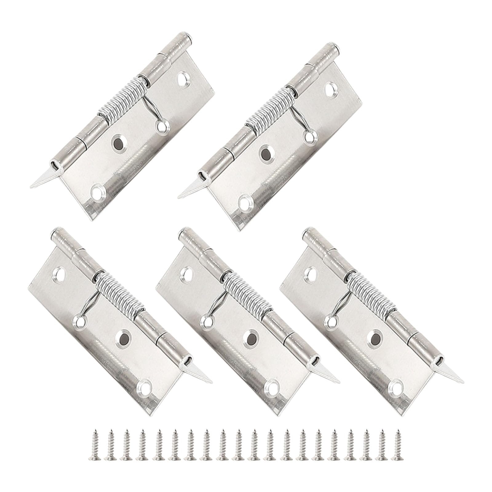 Jazuaiao 4Nch Spring Hinge Automatic Spring Filled Cabinet Joint Metal Quiet Ending Hardware For Interior Entrances Strong Untarnished Hinges Rustproof Closing Mechanism