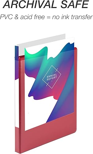 Miniatura 5 de Samsill (MP48513) - Carpeta de 3 anillos redondos de 12 pulgada, fabricada en los EE. UU., con cubierta transparente personalizable para insertos,