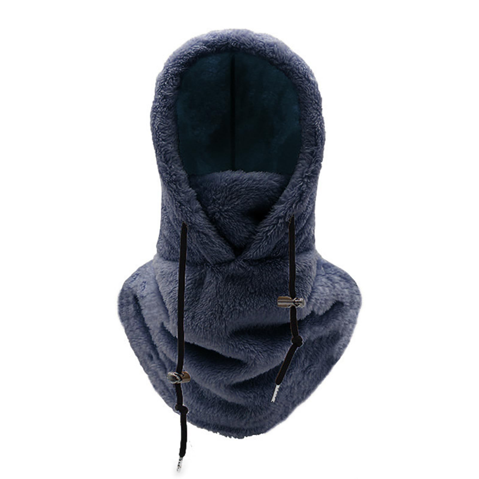 Dsgzkk Plush Fleeces Hooded Covers Winter Warm Headgear Cycling Unisex Adjustable Visors for Men Dark Grey