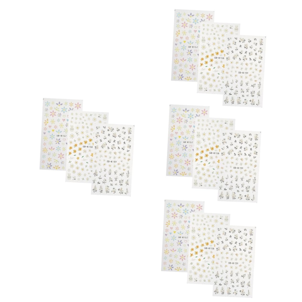 12pezzi Adesivi Per Unghie Decorazioni Per Nail Art Facili Applicare e Rimuovere Per e