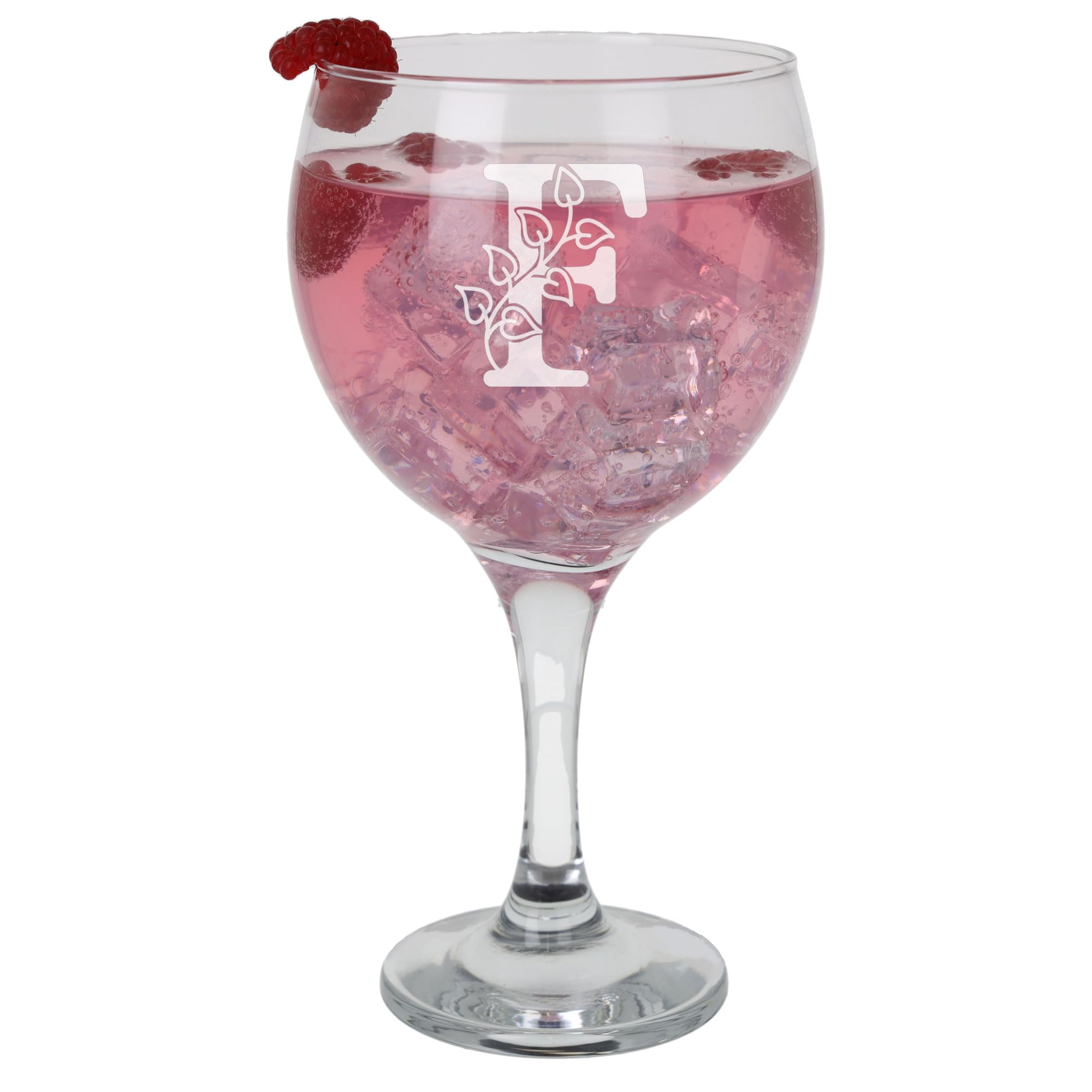 F Personalised Monogram Initial Etched Gin Goblet Glass Engraved Name Gin Glass Birthday Gift for Her or Him Custom Name Gift for Her or Him Personalised Initial Engraved Large Gin Glass 645ml