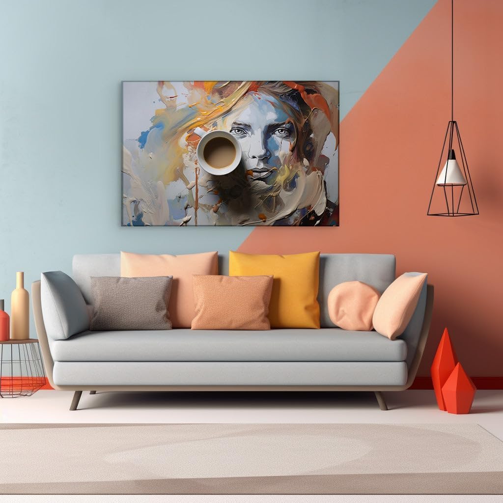 Canvas for Living room. Awakening Aesthetics Stirred by a Splash of Inspiration, 27 x 18 inch Canvas Wall Art - Contemporary Masterpieces - Modern Home Decor
