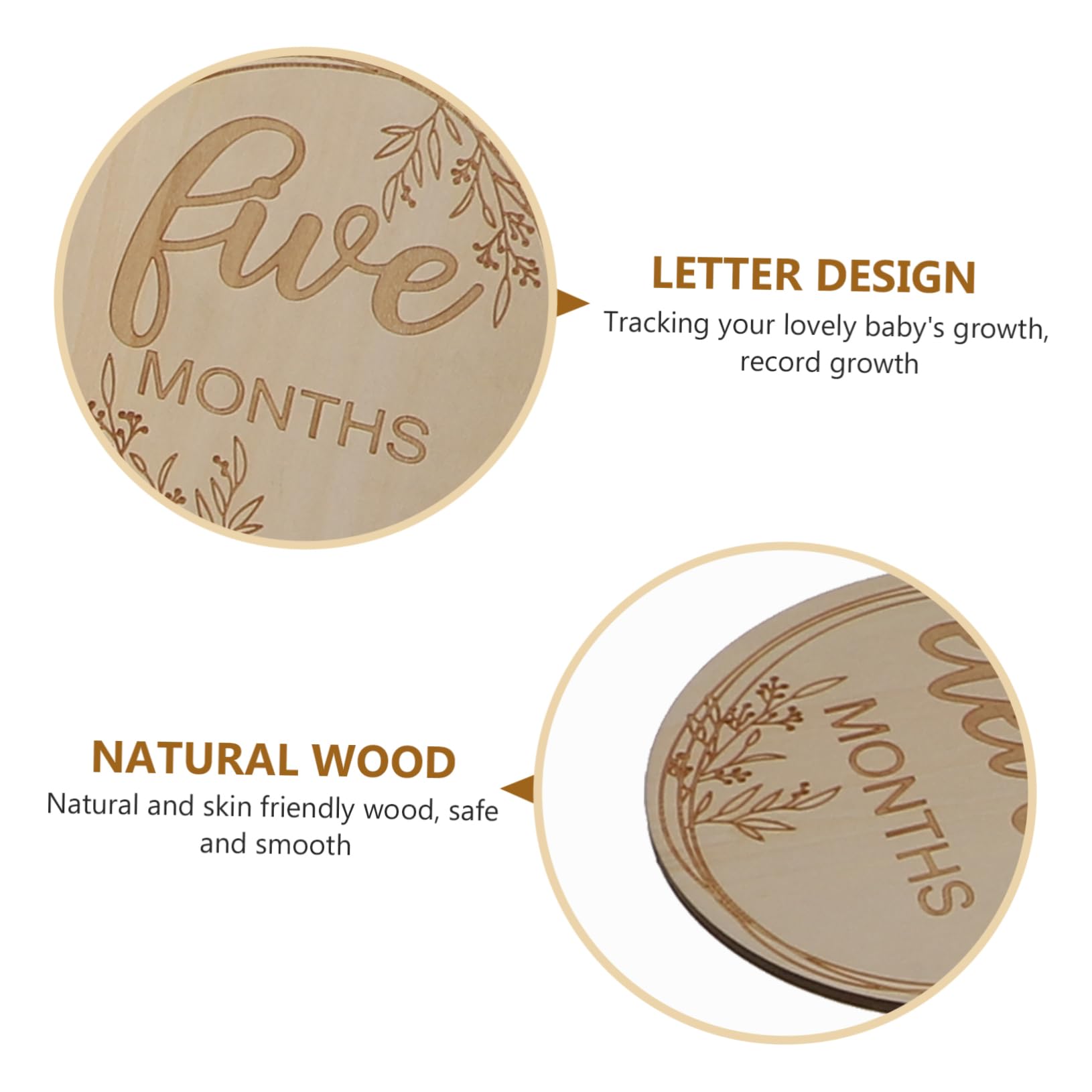 Abaodam 24piezas Tarjetas De Madera para Bebés De Mensuales para Registrar El Crecimiento del Recién Nacido Accesorios para Fotografía De Primer Cumpleaños y Bautizo