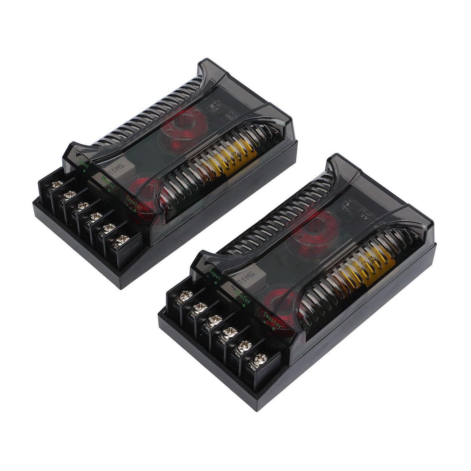 Akozon 2 PCS Crossover Audio per Auto a Doppio Canale con Protezione da Sovracorrente Progettato Universalmente