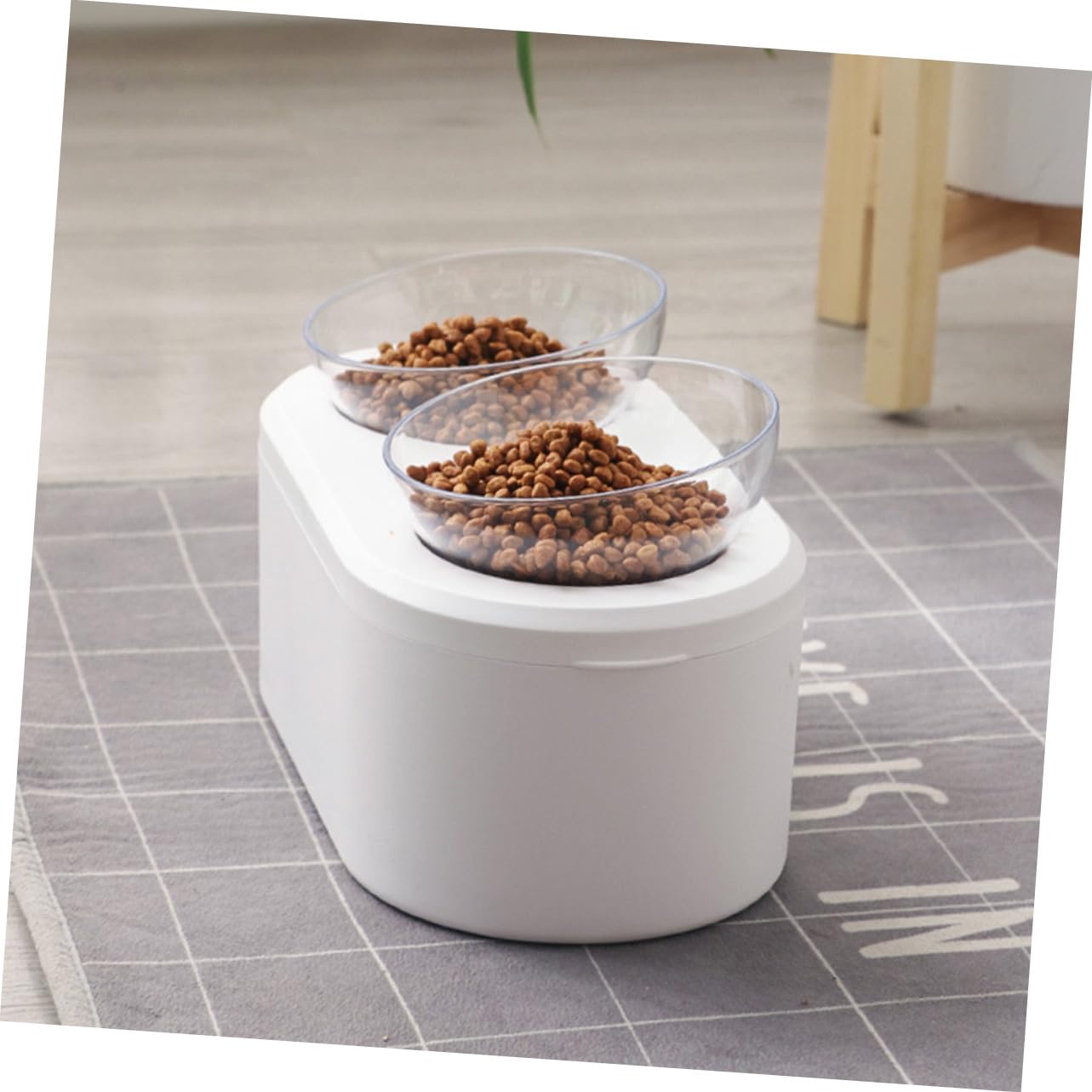INOOMP Ciotola Per Gatti Regolabile Angolo Ciotola Antigoccia Per Cibo e Design Stabile e Non Scivoloso Pet Supplies Bianco Adatta Per Cani e Gatti