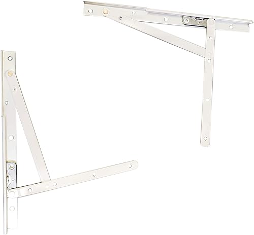 Miniatura 4 de 1 par de bisagras abatibles para ventana, acabado de acero inoxidable de 10 pulgadas ajustables2 unidades de bisagras ocultas estándar,