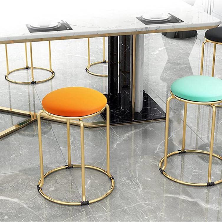 Taburetes apilables redondos con estructura dorada para comedor y salon 6