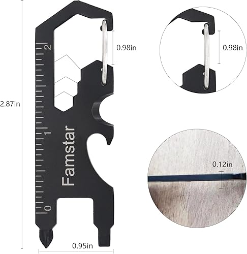 Miniatura 7 de Llavero multiherramienta, paquete de 2 herramientas de bolsillo de metal para modelado de guitarra, portátil sin óxido, herramientas multifunción