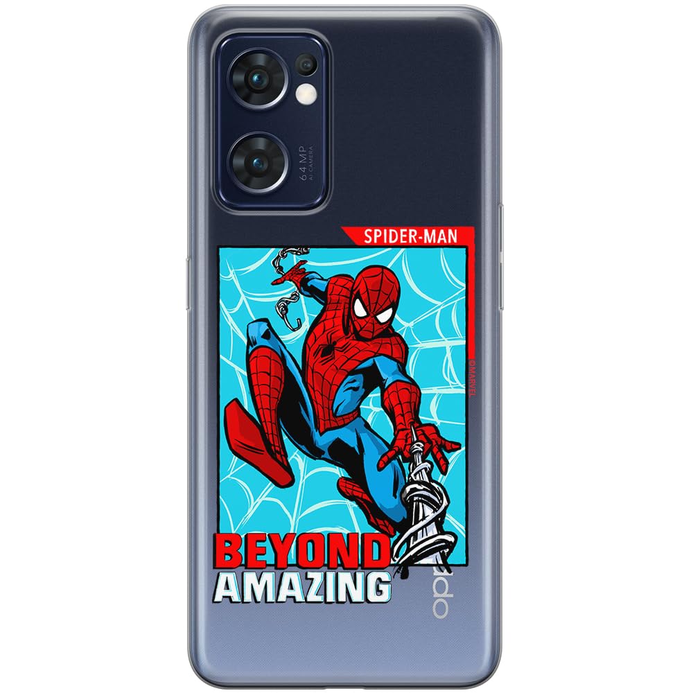 ERT GROUP mobile phone case for Oppo RENO 7 5G original and officially Licensed Marvel pattern Spider Man 041 optimally adapted to the shape of the mobile phone, partially transparent