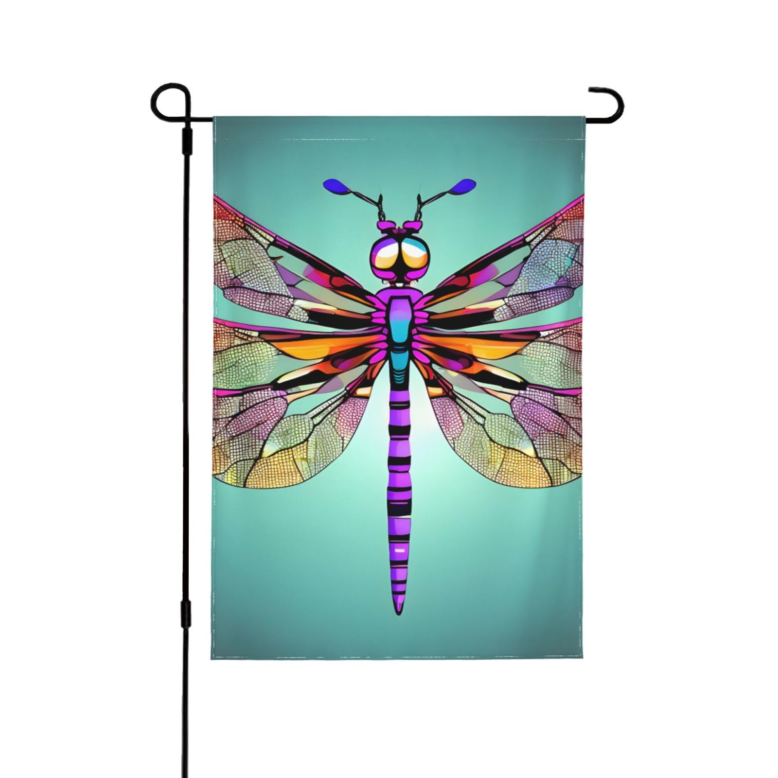 Drapeau de jardin libellule extérieur double face pour décoration de cour toutes saisons