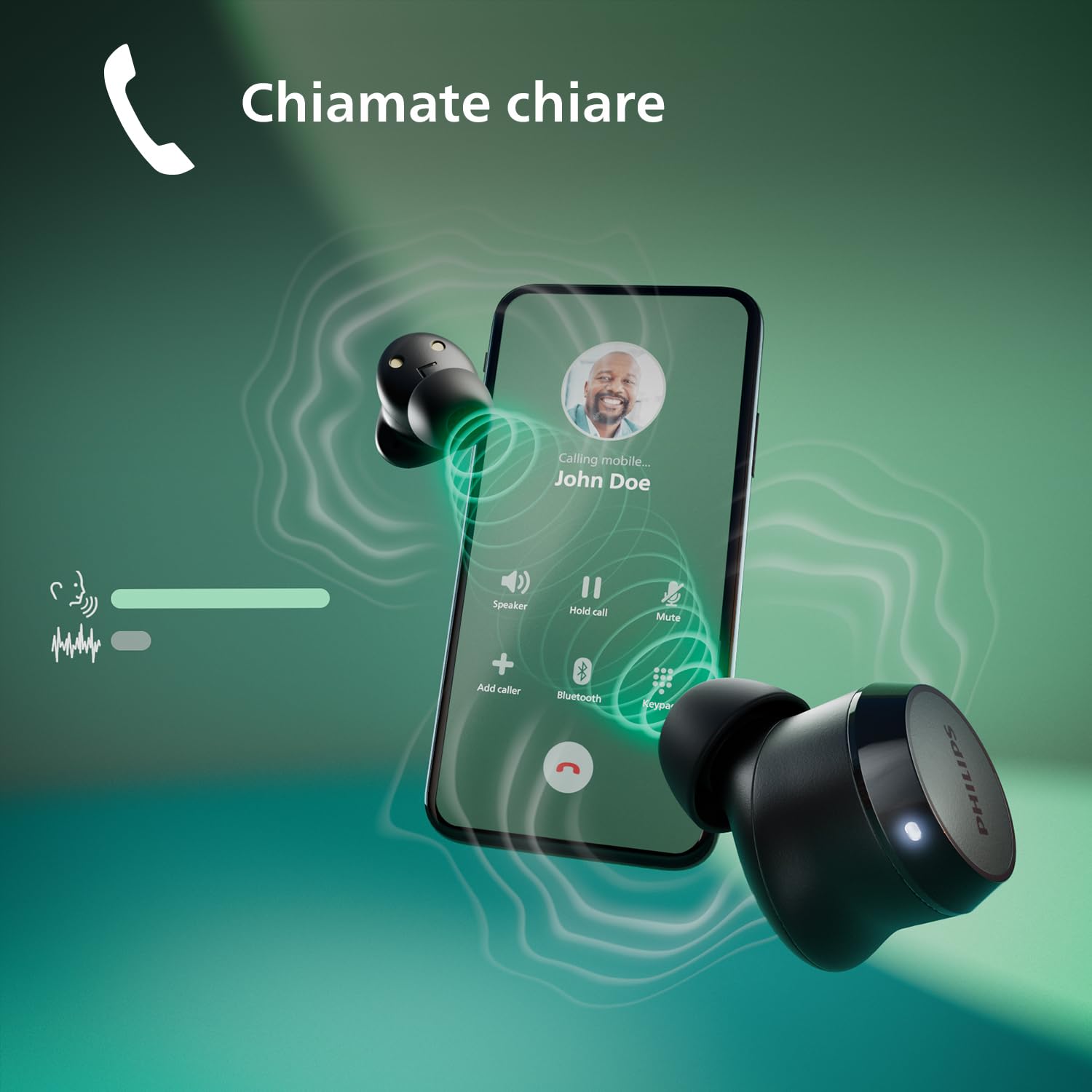 Philips TAT1209BK Cuffie auricolari Bluetooth True Wireless - Nero