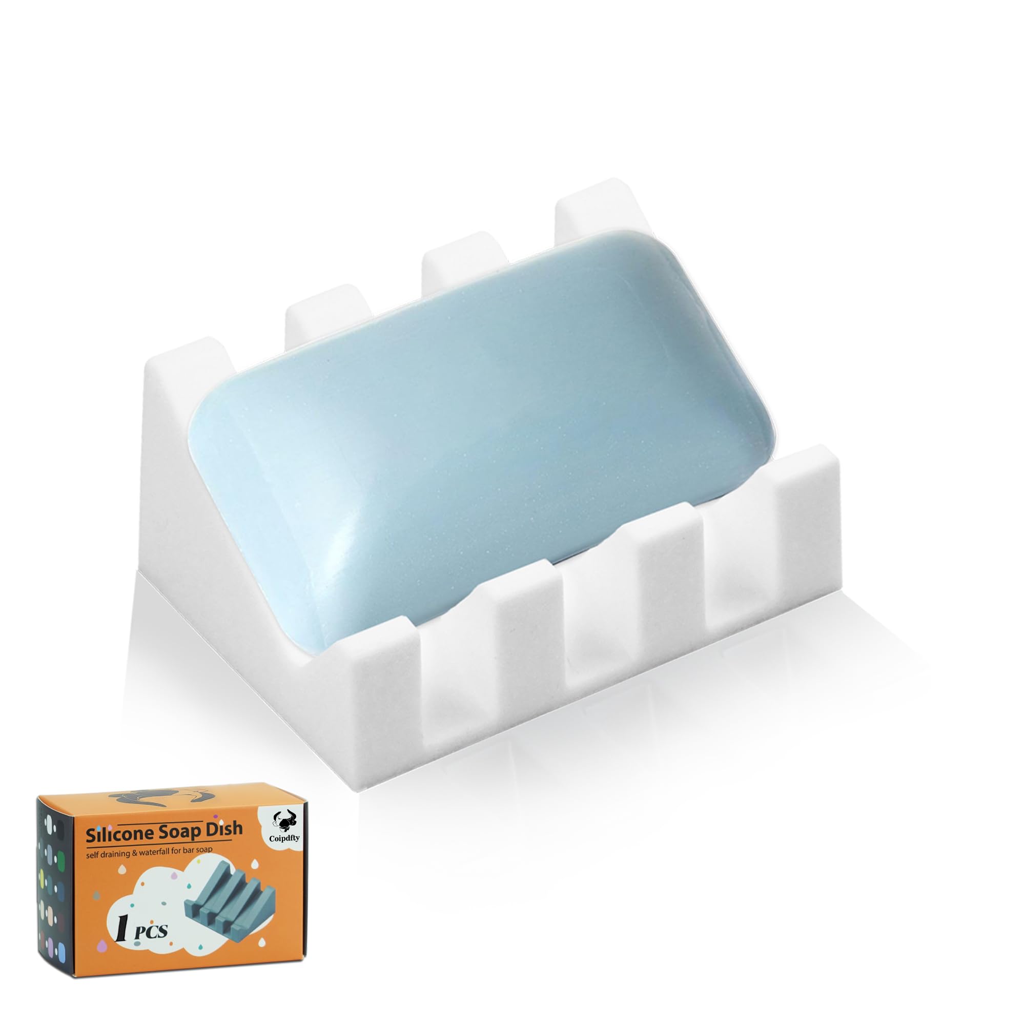 Coipdfty white silicone soap dish