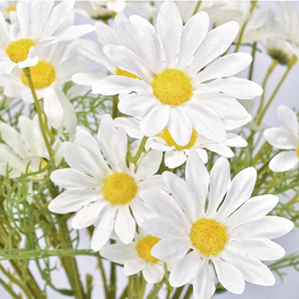 15 Bundles Artificial Flowers White Artificial Daisy Flowers UV Resistant Outdoor Fake Wildflowers with Stems Faux Greenery Shrubs Plants Arrangements for Wedding Decoration Home Garden Decoration - Image 7