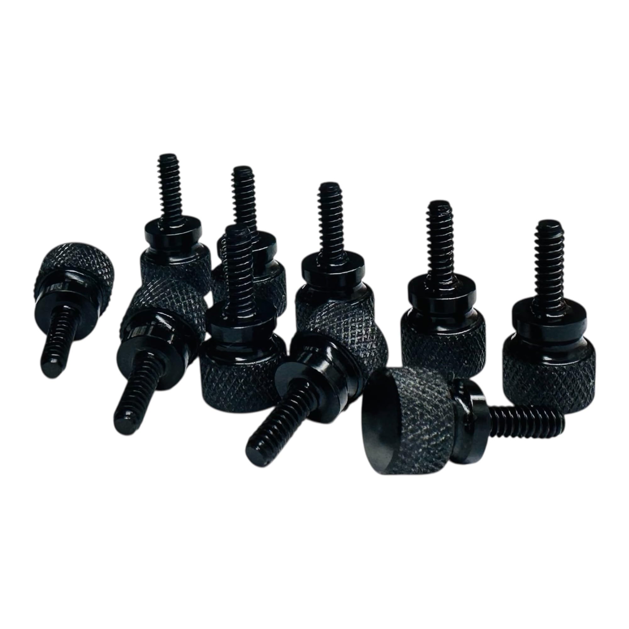 PrecisionGeek® 6-32 UNC Knurled Thumb Screws Aluminium – Ø10 mm Head – Hand Tightening Fasteners for Camera Mounts, Electronics & Enclosures (Black – #6-32 x 10 mm)