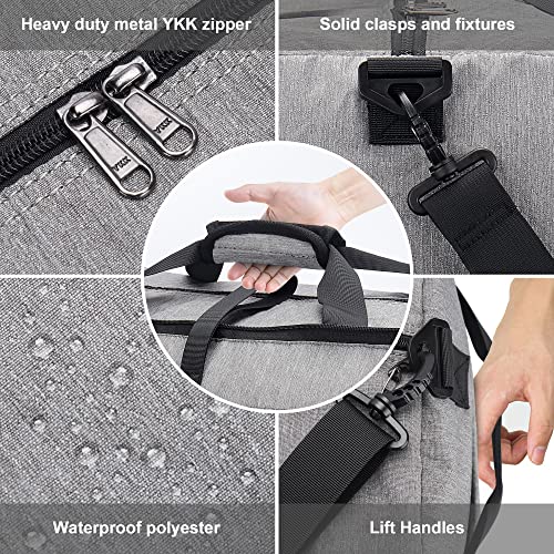 Upeelife-Travel-Duffle-Bag-Foldable-125L-Holdall-Bags-Large-Weekend-Overnight-Bag-Waterproof-Duffel-Bag-with-Shoe-Compartment-and-Wet-Pocket-Sports-Gym-Bag-for-Men-Women-Grey