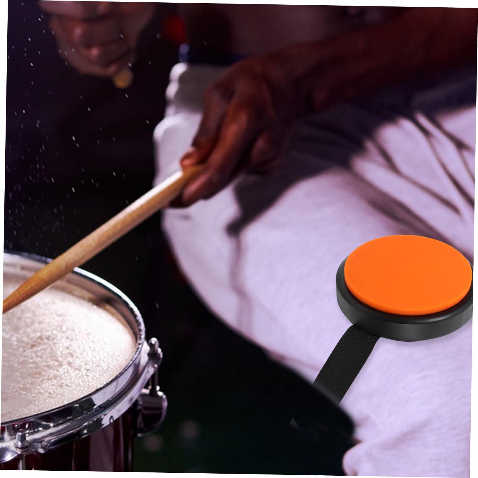 Yardwe Almohadilla De Práctica Para Batería De Silicona Naranja Portátil Correa Ajustable, Pad De Batería Silencioso Para Uso Casa y Entrenamiento De Percusión