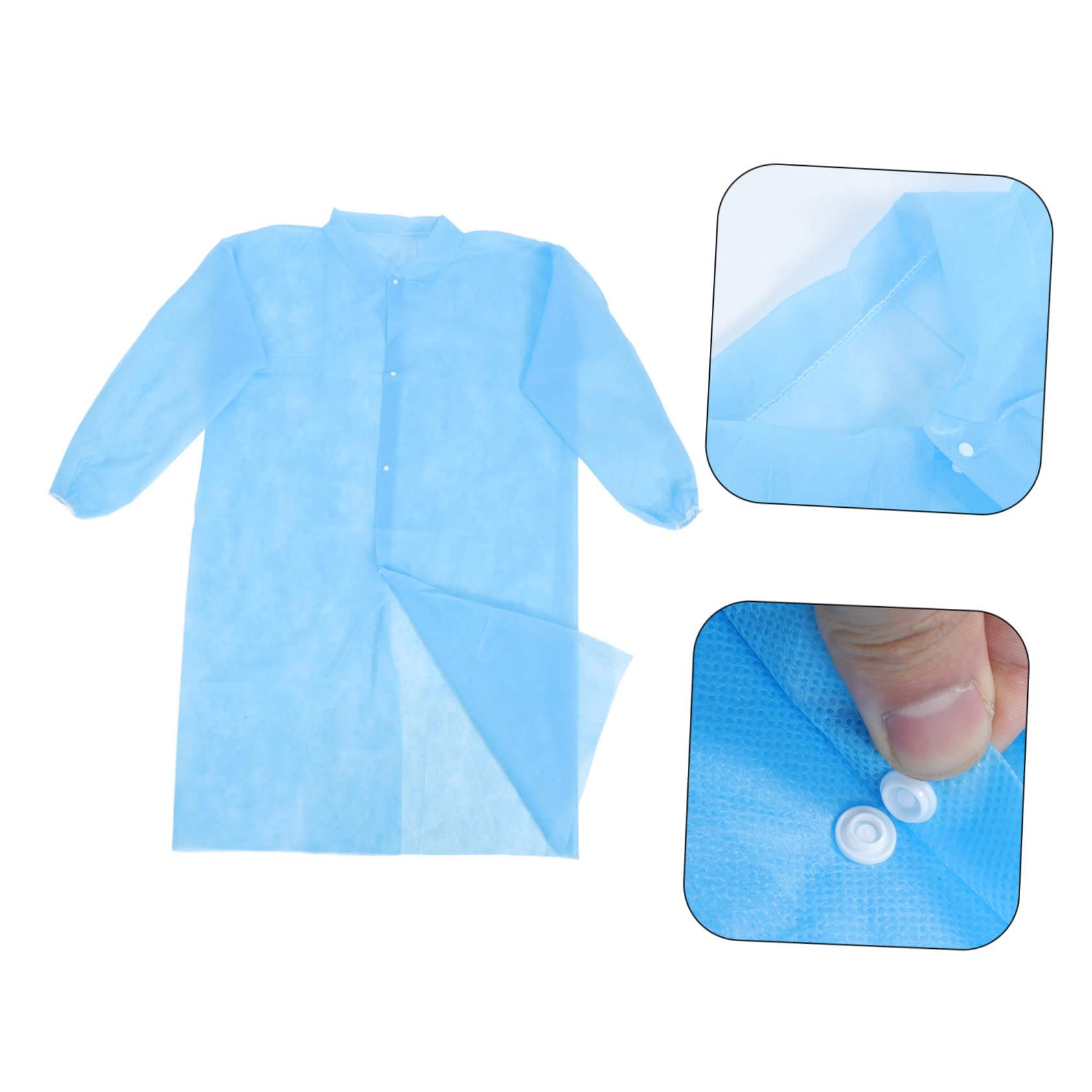 GLEAVI 10pièces Blouses De Jetables Non-tissé Vêtements De Laboratoire Respirants Combinaisons De