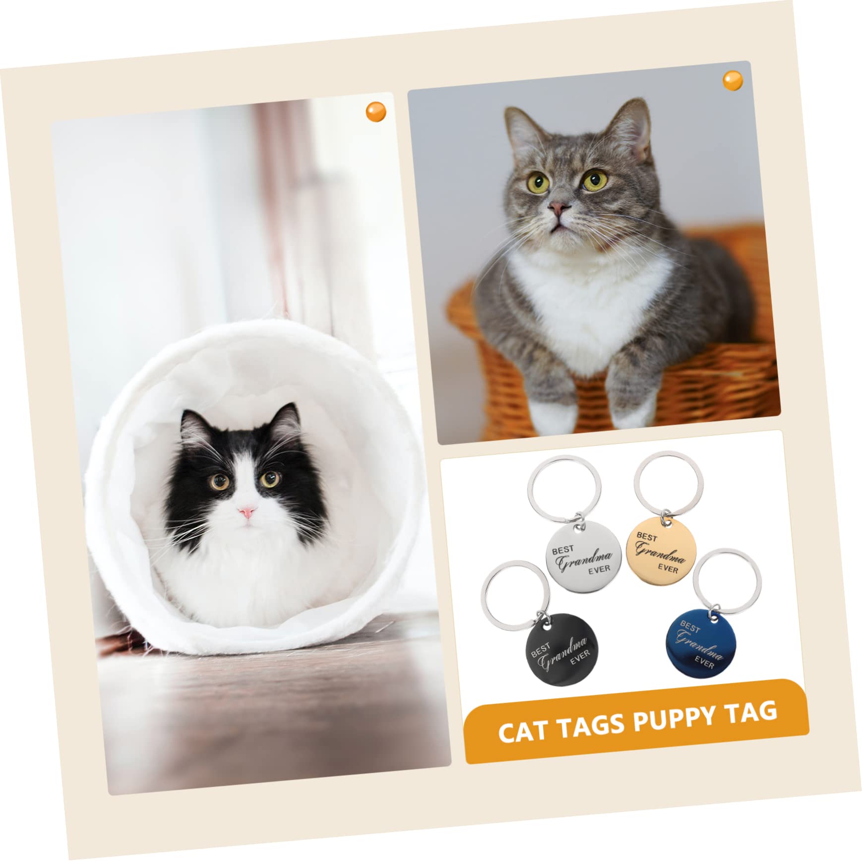 Sosoport 20pièces Étiquettes Identification Rondes Acier Inoxydable pour Animaux De Compagnie Médaille pour Chat Et Chiot Personnalisable avec Gravure