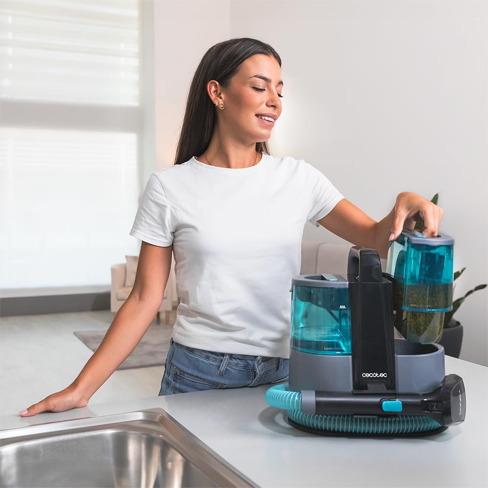 Cecotec Nettoyeur de Tapis Conga 4000 Carpet&Spot Clean. Nettoyeur Vapeur 400 W, 2 Réservoirs (Eau Propre et Eau Sale), Pulvérisation d'Eau et Aspiration 12 kPa, Rayon d'Action 5 m